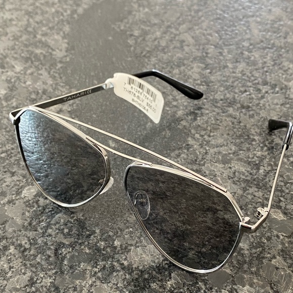 NEW! TAHARI Sunglasses Classic Mirrored Silver Aviator Reflective Lenses 100% UV main image 10